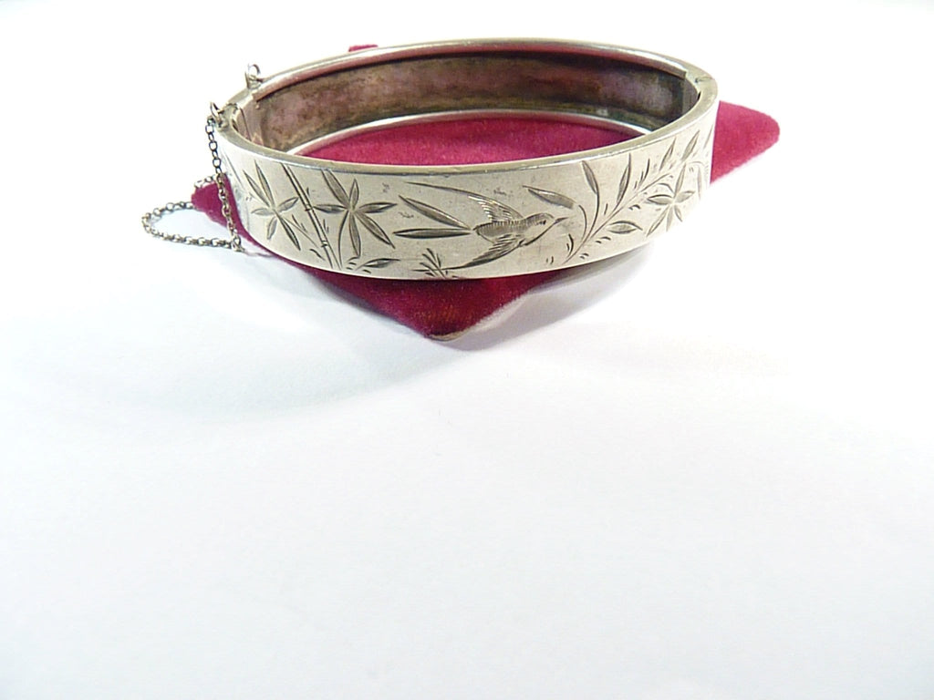 Victorian sterling silver Aesthetic bracelet cuff