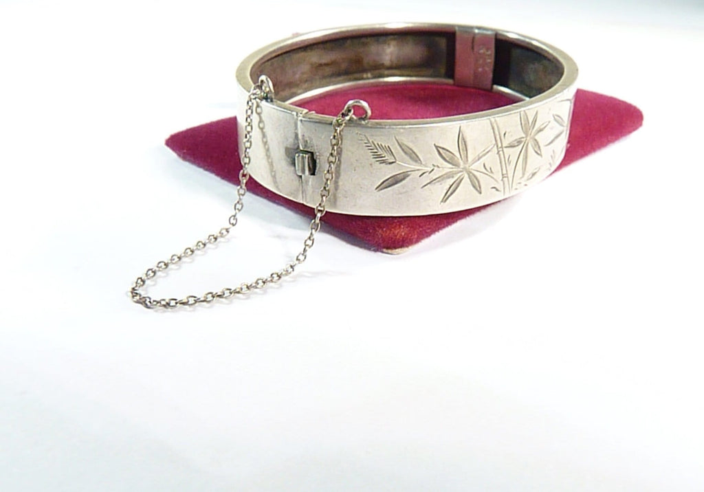 Victorian sterling silver bracelet bamboo and swallow