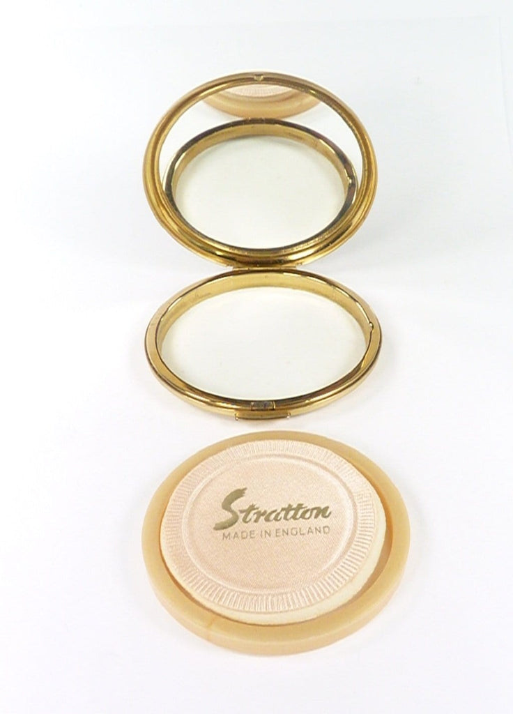 Vintage Compact Mirror With Sifter Gauze