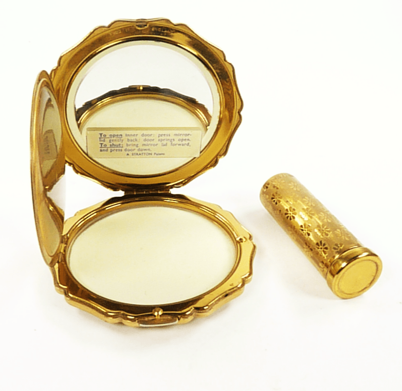 Vintage Lipstick With Matching Handbag Compact Mirror
