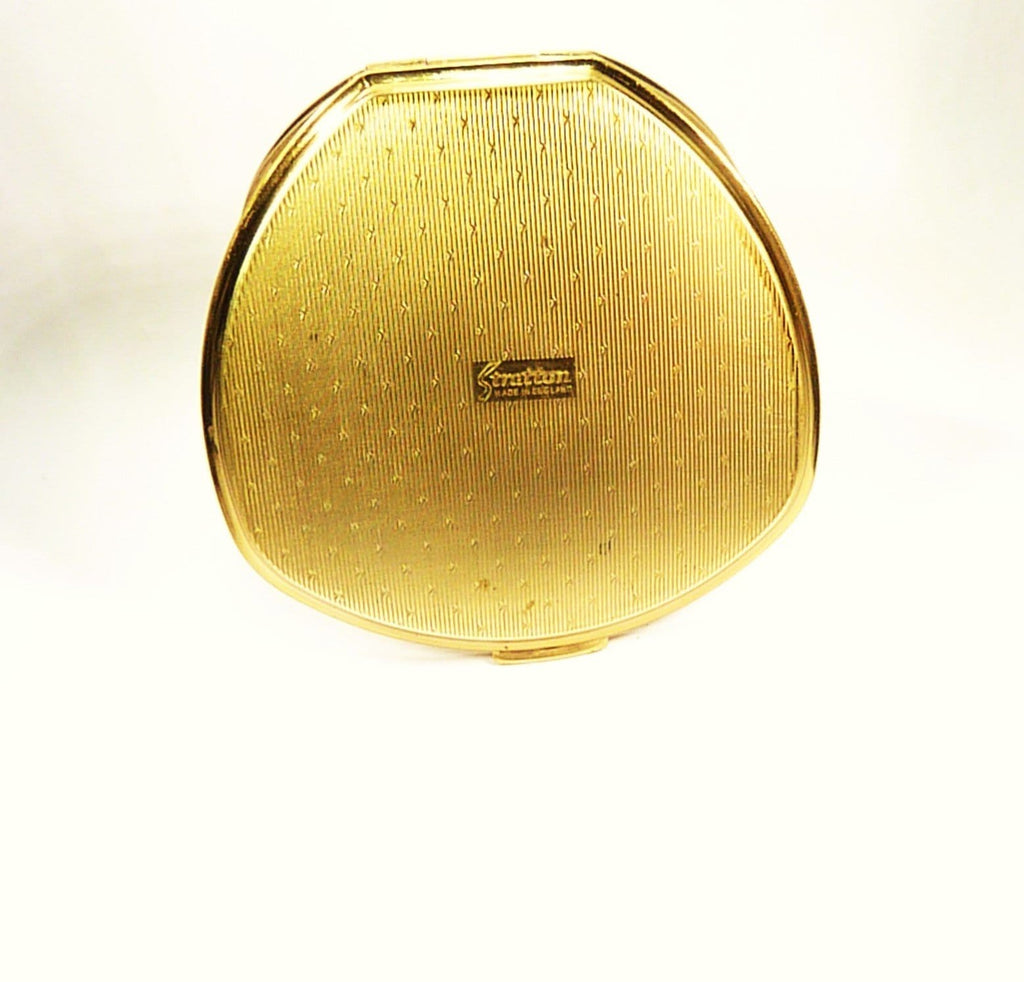 Vintage Stratton Compact Golden Leaf Design