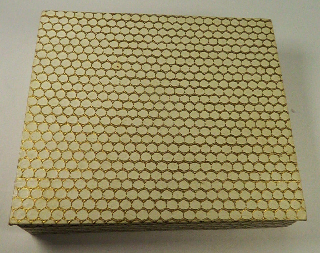 Vintage Box With Golden Honeycomb Design
