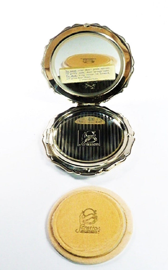Vintage Compact Mirror For Loose Foundation