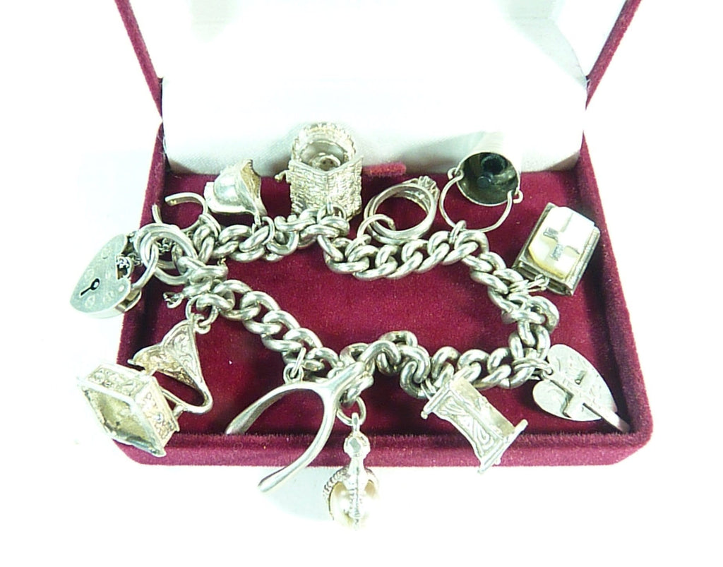 Vintage Hallmarked Silver Charm Bracelet 1964