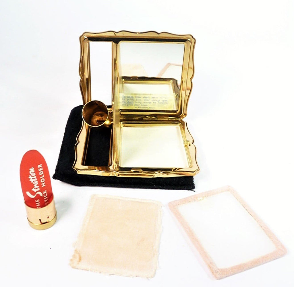Vintage Lipstick Holder With Compact Mirror