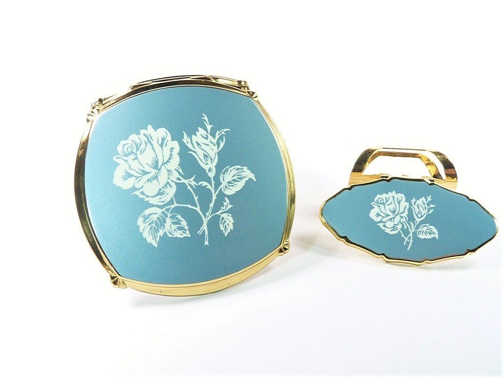 Vintage Lipstick Holder With Matching Compact Mirror