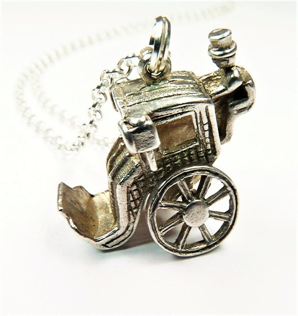 Coachman And Carriage Silver Charm