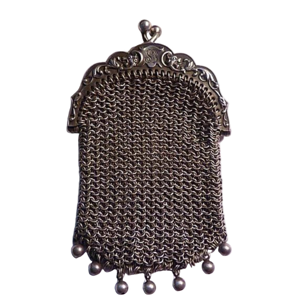 Antique silver purses fully hallmarked French silver purse Manticores silver christening gifts late 1800s - The Vintage Compact Shop