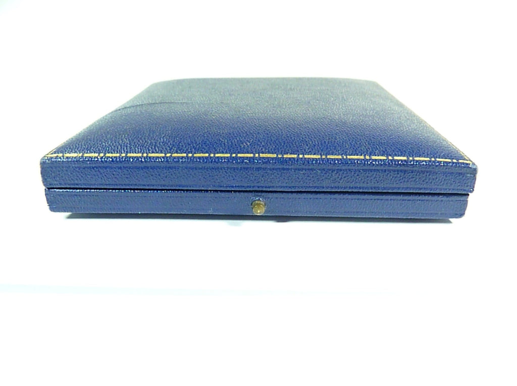 antique royal blue leather bound hard case