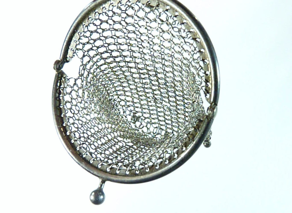 antique silver mesh purse