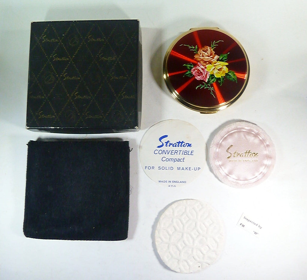 boxed complete vintage stratton powder compacts