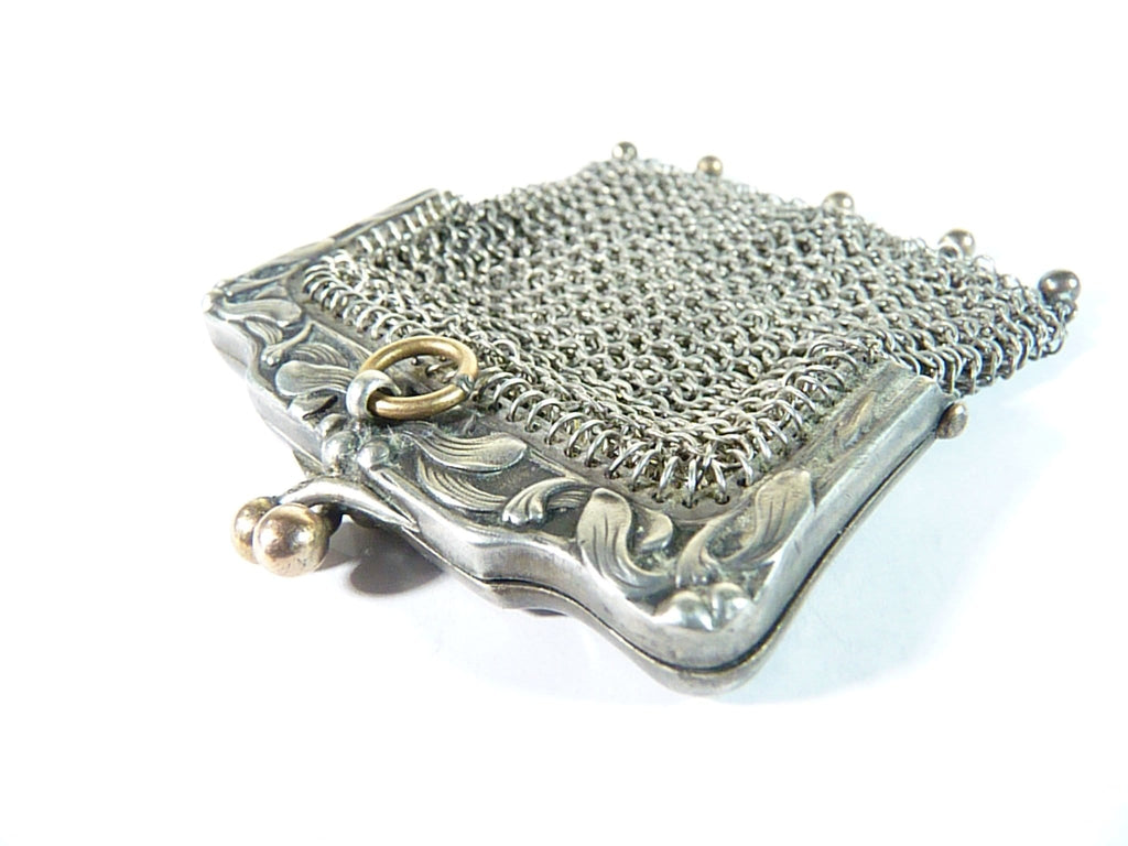 hallmarked silver Art Nouveau chatelaine purse