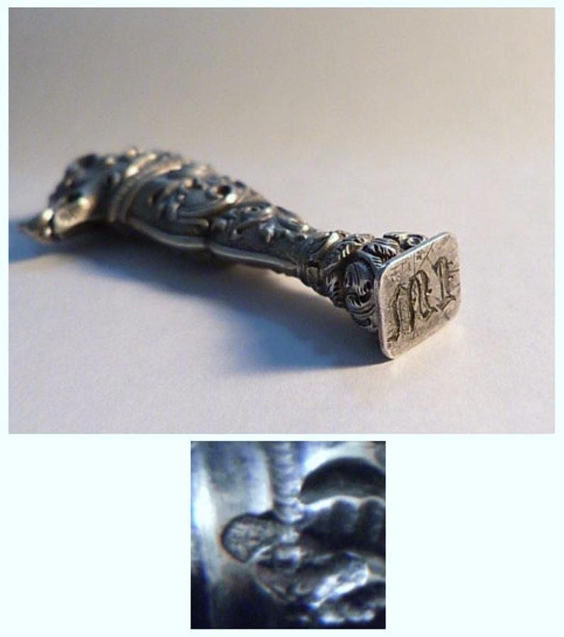hallmarked silver figural dog shaped seal