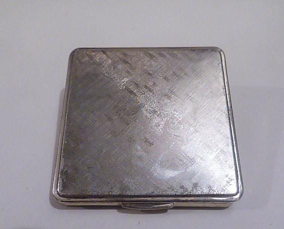 Solid silver Kigu compact antique silver wedding gifts for her 25th anniversary presents for ladies - The Vintage Compact Shop
