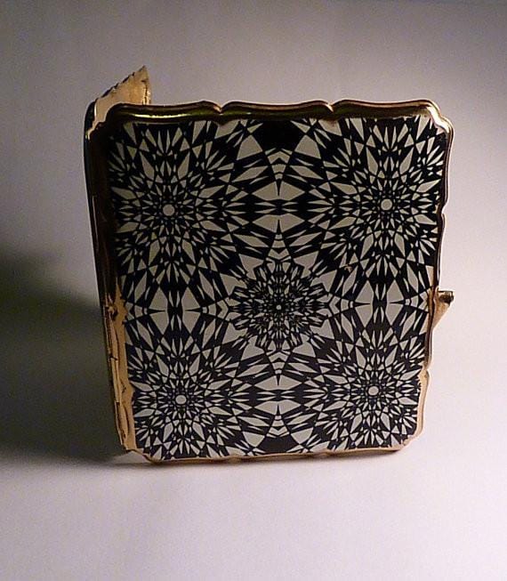 vintage stratton cigarette case Case, Business Card Holder, Pheasant Bird Painting, Tropical Peacock Design, Gold Gilt Metal Case, 1940s Box Vintage Stratton Cigarette Case and