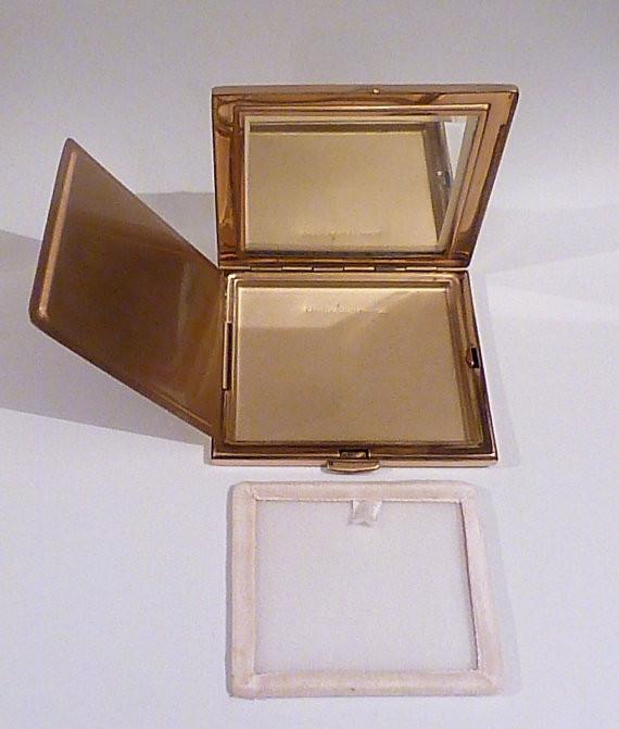 Rare French glitter compact vintage powder compact compact mirrors - The Vintage Compact Shop