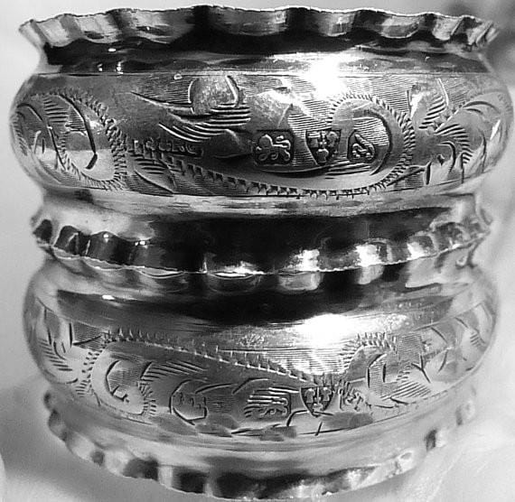 Antique silver napkins rings 1924