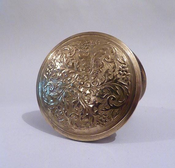Vintage powder compacts 1920's Dhaussy Compact Vintage Compact Gold Repousse Powder Compact Mirror Compact bridesmaids gift pocket mirror antique compact RARE - The Vintage Compact Shop