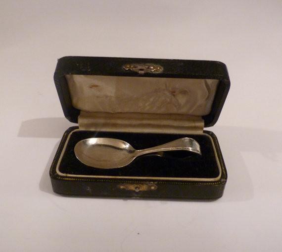 Antique silver christening spoon