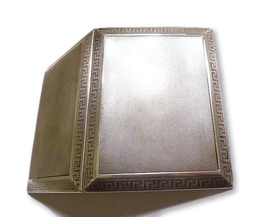 1927 Asprey sterling silver cigarette case Art Deco card case