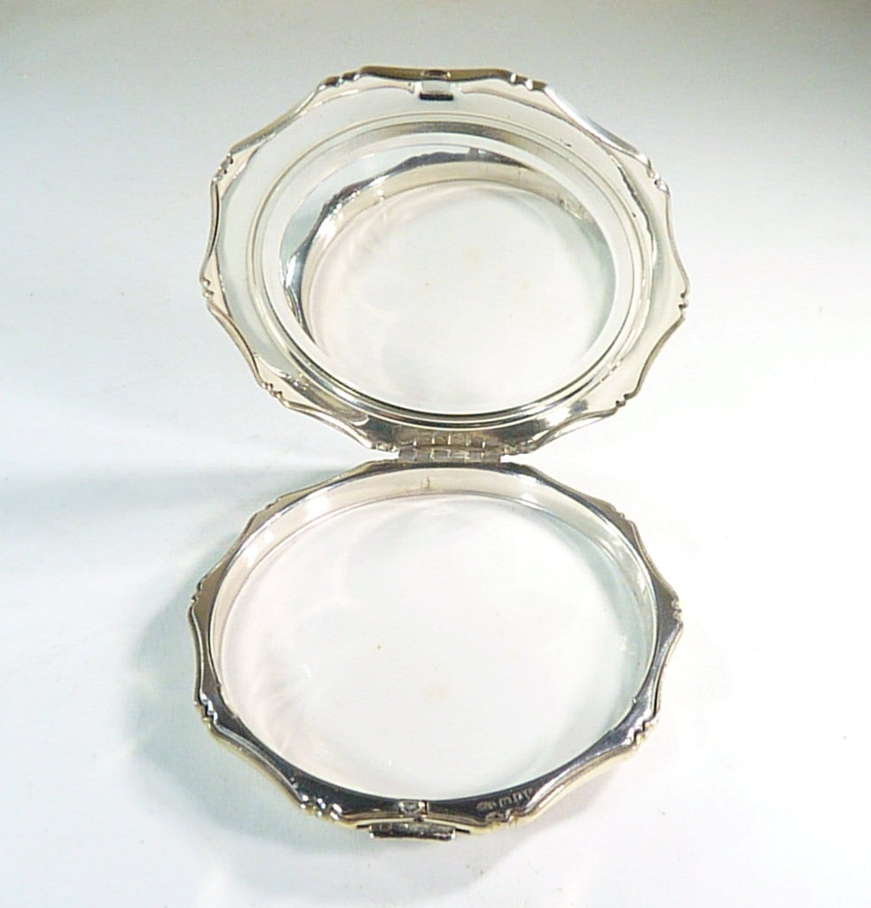solid silver compact mirror