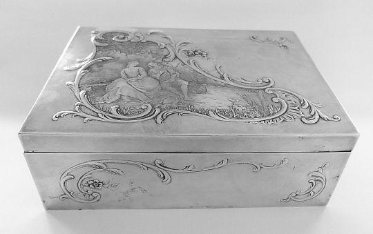 Rare solid silver cigarette box PAUL TALLOIS silver jewellery / jewelry box antique silver gifts - The Vintage Compact Shop