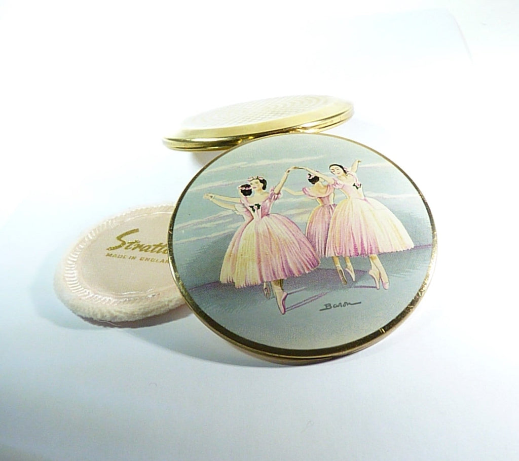 vintage ballerina powder compact