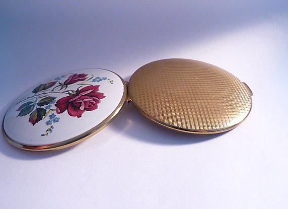 vintage floral powder compacts something blue gifts