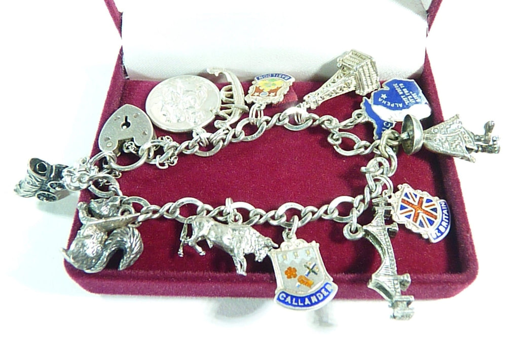 vintage sterling silver hallmarked charm bracelets