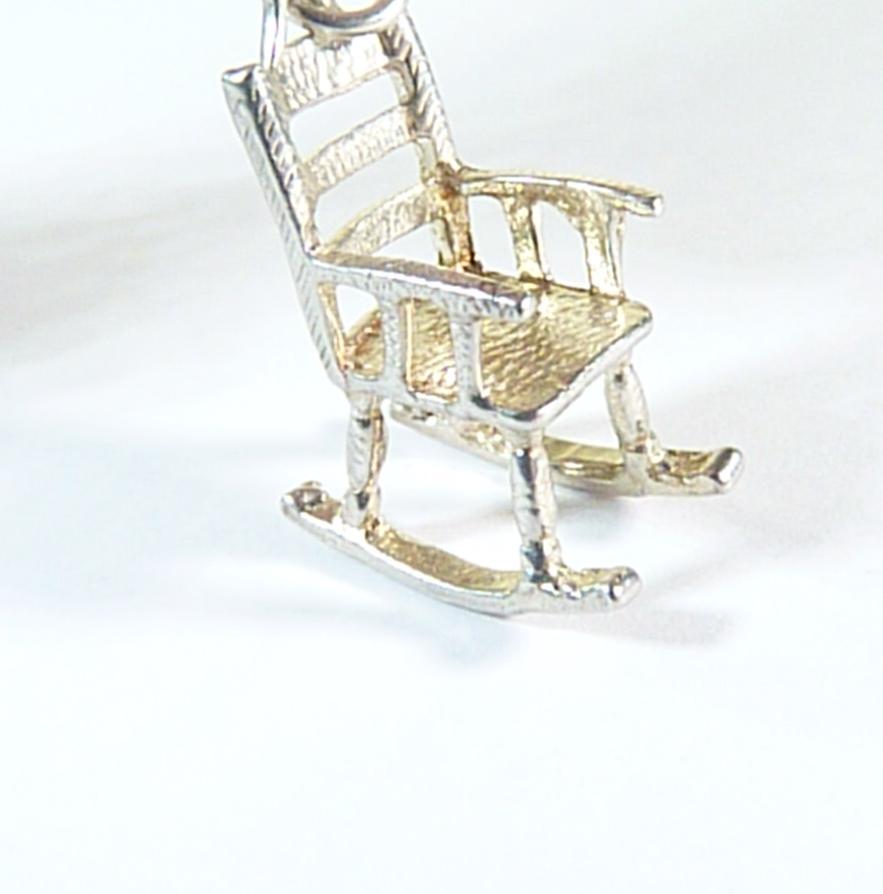 vintage sterling silver rocking chair charm